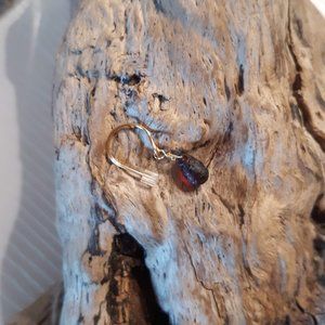 Gold Belly Ring Garnet Drop Bead Dangle